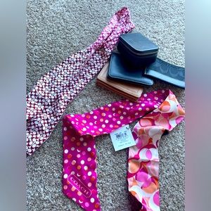 Vintage Coach Bundle! Skinny scarves, ID case, more!